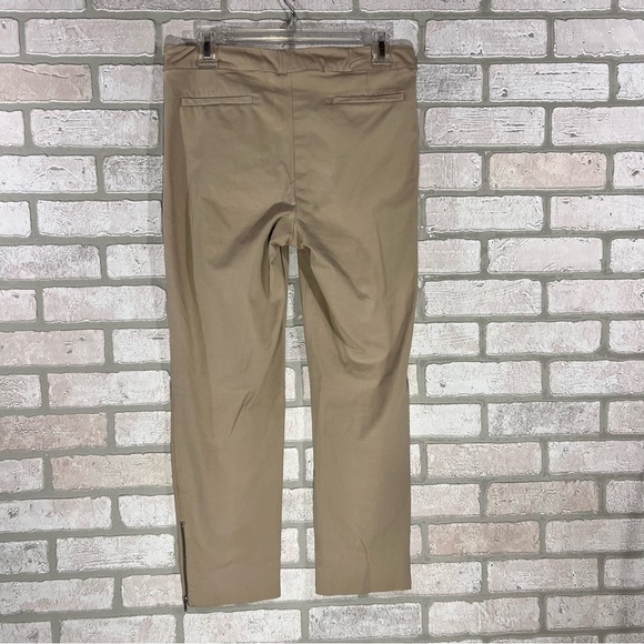 Eileen Fisher Organic Cotton Khaki Ankle Zip Pants Size M - Picture 5 of 8